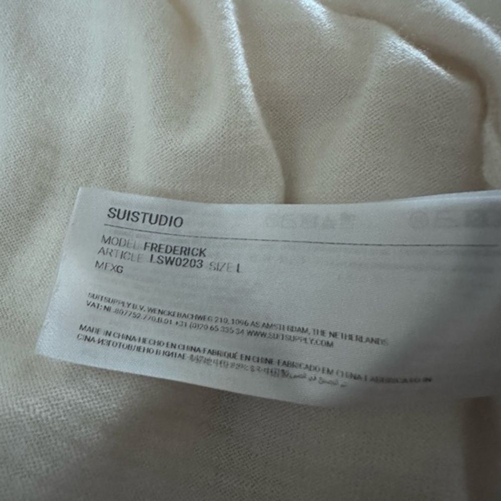 SuiStudio Merino wool short sleeves crewneck sweater L feminine minimalist - Picture 5 of 9